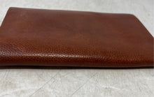 Load image into Gallery viewer, Brochure Womens Brown Leather ID Window Card Holder Flap Trifold Wallet
