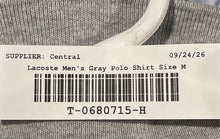 Load image into Gallery viewer, Lacoste Mens Gray Heather Short Sleeve Collared Regular Fit Polo Shirt Size M
