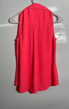 Load image into Gallery viewer, Express Womens Bright Pink Sleeveless Double Pockets Button-Up Shirt Size XS
