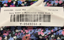 Load image into Gallery viewer, Zara Womens Multicolor Floral Long Sleeve V-Neck Mini Dress Size Large
