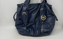 Load image into Gallery viewer, Michael Kors Womens Dark Blue Inner Pockets Double Handle Shoulder Handbag
