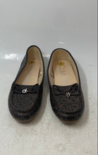 Load image into Gallery viewer, Calvin Klein Womens Linca Brown Monogram Slip-On Bow Loafer Shoes Size 8
