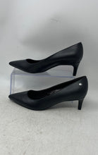Load image into Gallery viewer, Calvin Klein Womens Black Leather Pointed Toe Kitten Pump Heels Size 7 M
