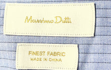 Load image into Gallery viewer, Massimo Dutti Mens Blue Striped Long Sleeve Collared Button-Up Shirt Size M
