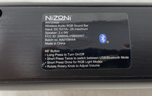 Load image into Gallery viewer, Nizoni Inv00999 Black Bluetooth Wireless Audio RGB Sound Bar Not Tested
