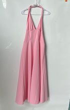 Load image into Gallery viewer, Zara Womens Pink Sleeveless Halter Neck Side Zip Midi A-Line Dress Size Small
