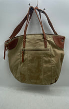 Load image into Gallery viewer, Lucky Brand Womens Beige Brown Double Handle Pockets Zip Top Lined Tote Handbag
