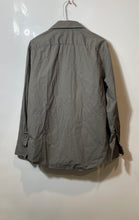 Load image into Gallery viewer, Michael Kors Mens Gray Geometric Printed Cotton Slim Fit Dress Shirt Size L
