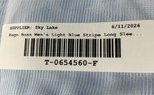 Load image into Gallery viewer, Hugo Boss Mens Light Blue Striped Long Sleeve Slim Fit Dress Shirt Size 41/16
