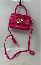 Load image into Gallery viewer, Jason Wu Womens Pink Croc-Embossed Inner Pockets Magnetic Crossbody Bag
