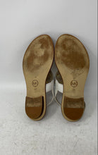 Load image into Gallery viewer, Michael Kors Womens Casey White Leather Logo Buckle Thong Sandals Size 5M

