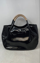 Load image into Gallery viewer, Kate Spade Womens Fulton Street Treesh Black Nude Leather Magnetic Satchel Bag
