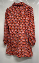 Load image into Gallery viewer, Zara Womens Multicolor Geometric Long Sleeve Button Front Shirt Dress Size Small
