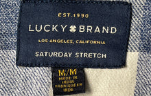 Load image into Gallery viewer, Lucky Brand Mens Blue White Check Saturday Stretch Button-Up Shirt Size M
