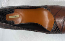 Load image into Gallery viewer, Max Studio Womens Randy Brown Leather Peep Toe Slip-On Platform Heels Size 7M
