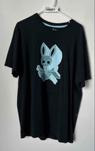 Load image into Gallery viewer, Psycho Bunny Mens Black Cotton Short Sleeve Crew Neck Graphic T-Shirt Size 7
