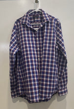 Load image into Gallery viewer, Tommy Hilfiger Mens The Flex Cool Blue Plaid Athletic Fit Dress Shirt Size Large
