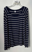 Load image into Gallery viewer, Old Navy Womens Blue White Striped Round Neck Pullover Luxe T-Shirt Size XL
