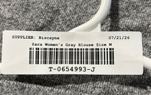 Load image into Gallery viewer, Zara Womens Gray 3/4 Sleeve Collarless Round Neck Pullover Sweater Size Medium
