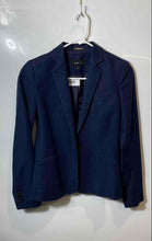 Load image into Gallery viewer, Mango Basics Womens Navy Blue Long Sleeve Notch Lapel One-Button Blazer Size 2
