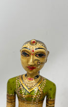 Load image into Gallery viewer, Set Of 2 Pcs Multicolor Wooden Royal Couple Isar &amp; Gauri Gangaur Figurines
