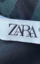 Load image into Gallery viewer, Zara Womens Green Black Printed Long Sleeve Mini Dress Size Small
