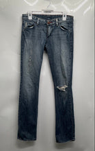 Load image into Gallery viewer, Armani Exchange Womens Blue Denim Dark Wash Distressed Skinny Jeans Size 4 Reg
