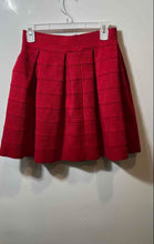 Load image into Gallery viewer, Express Womens Red Textured Regular Fit Pull-On Short Pleated Skirt Size S
