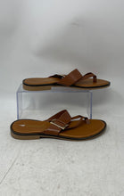 Load image into Gallery viewer, Toscanella Womens Brown Leather Side Buckle Luxury Thong Sandals Size 9.5
