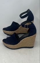 Load image into Gallery viewer, Stuart Weitzman Womens Sohogal Blue Beige Wedge Espadrille Sandals Size 10.5M
