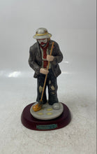 Load image into Gallery viewer, Flambro Porcelain Emmett Kelly 10 Years Of Collecting Sweeping Clown Figurine
