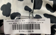 Load image into Gallery viewer, Zara Womens White And Black Leopard Print Long Sleeve Button-Up Shirt Size XS
