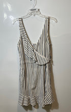 Load image into Gallery viewer, Guess Womens White Black Striped Sleeveless V-Neck Mini Dress Size Large
