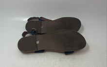 Load image into Gallery viewer, Steve Madden Womens Dina Brown Black Leather Ankle Strap Sandals Size 7
