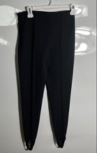 Load image into Gallery viewer, Zara Womens Black Stretch Side-Zip High-Rise Stirrup Ankle Leggings Size Medium
