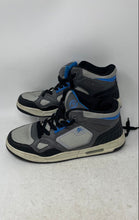 Load image into Gallery viewer, Leopard Mens Gray Black Blue Round Toe High Top Lace-Up Sneaker Shoes Size 7.5
