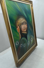 Load image into Gallery viewer, Signed And Square Framed Woman Portrait Wall Hanging Home Decor Art Painting

