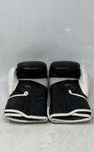 Load image into Gallery viewer, 9 Round Unisex Black White Adjustable Cuff Fitness Kickboxing Gloves 10 Oz
