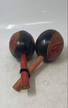Load image into Gallery viewer, Vintage Wood Carved Handheld Cartagena Maracas Percussion Musical Instrument
