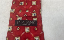 Load image into Gallery viewer, Jos. A. Bank Mens Red Geometric Print Silk Adjustable Long Formal Designer Tie
