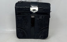 Load image into Gallery viewer, Vivi Zubedi Womens Black Snakeskin Leather Inner Pocket Crossbody Bag With Tag
