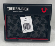Load image into Gallery viewer, True Religion Mens Black Gray Monogram Card Holder Bi-Fold Wallet With Tags
