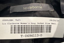 Load image into Gallery viewer, Liz Claiborne Womens Gray Long Sleeve Pockets Military Jacket Size 8 Petite
