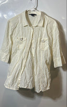 Load image into Gallery viewer, Armani Exchange Womens White Cotton Collared Button-Up Shirt Size XL
