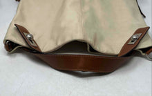 Load image into Gallery viewer, Womens Brown Cream Genuine Leather Inner Pockets Shoulder Bag
