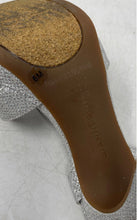 Load image into Gallery viewer, Gianni Bini Womens Silver Tone Glitter Ankle Strap Sandals Size 6M Minor Stain
