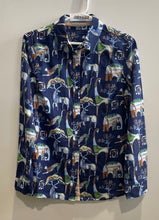 Load image into Gallery viewer, JMC Laughlin Mens Navy Blue Printed Long Sleeve Button-Up Shirt Size S w/ Tag
