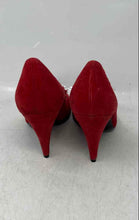 Load image into Gallery viewer, Sigerson Morrison Womens Red Peep Toe Cone Pump Heels Size 8.5
