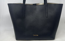 Load image into Gallery viewer, Calvin Klein Womens Black Leather Double Handle Shoulder Tote Handbag

