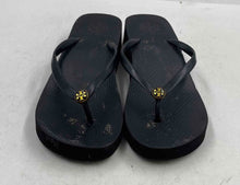 Load image into Gallery viewer, Authentic Tory Burch Womens Thandie Black Flip Flop Sandals Size 6/7 Stained
